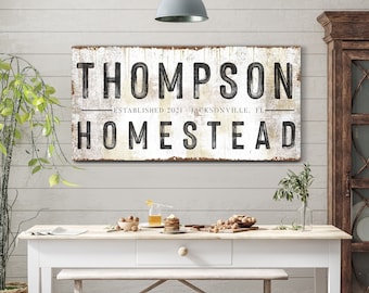 Customized Homestead Sign, Homestead Home Decor, Rustic Homestead Sign, Vintage Farmhouse Wall Hanging, Modern Farmhouse Wall Art
