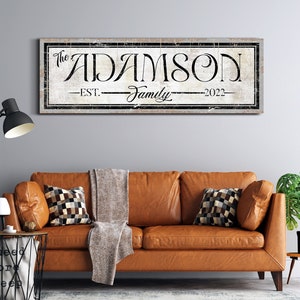 Customized Family Name Sign, Personalized Last Name Sign, Entryway Wall Decor, Rustic Name Sign, Farmhouse Wall Decor, Large Canvas Print