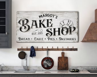 Custom Bake Shop Sign, Vintage Bakery Sign, Modern Farmhouse Wall Hanging, Kitchen Wall Decor, Rustic Bakery Decoration, Farmhouse Bakery