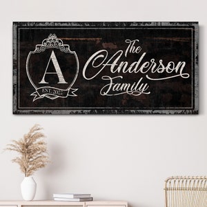 Customized Family Name Sign, Personalized Last Name Sign, Entryway Wall Decor, Rustic Name Sign, Modern Farmhouse Wall Art, Canvas Print