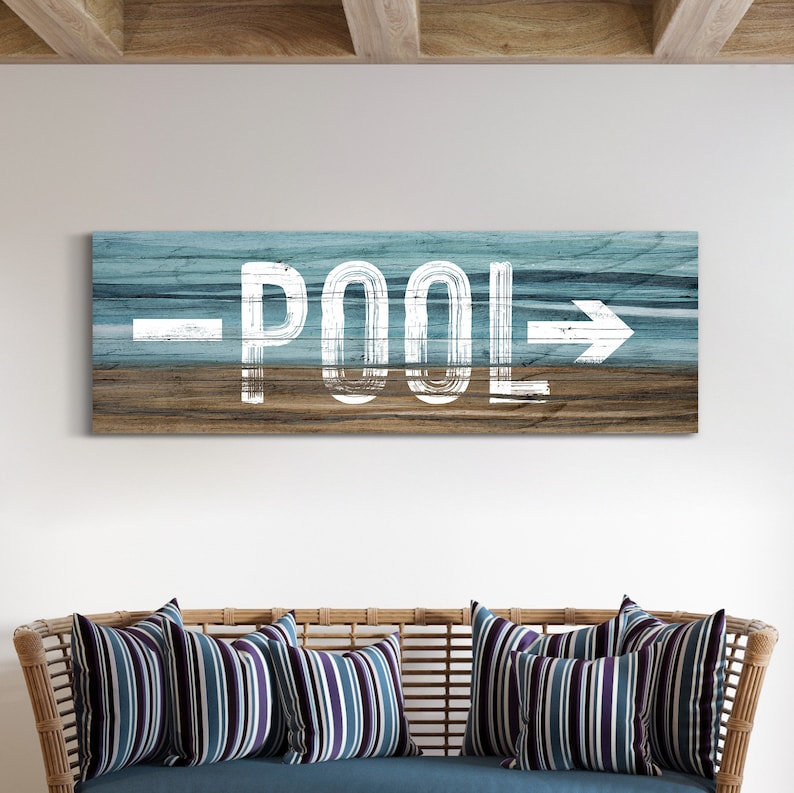 Pool Sign Pool Sign With Arrow Pool Direction Sign Swimming | Etsy