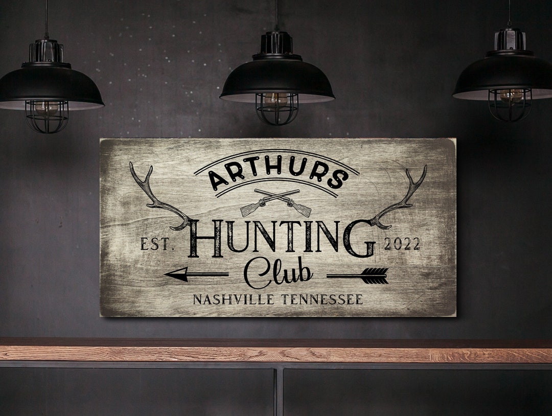 Custom Hunting Club Custom Antler Sign Hunting Man Cave Lodge - Etsy
