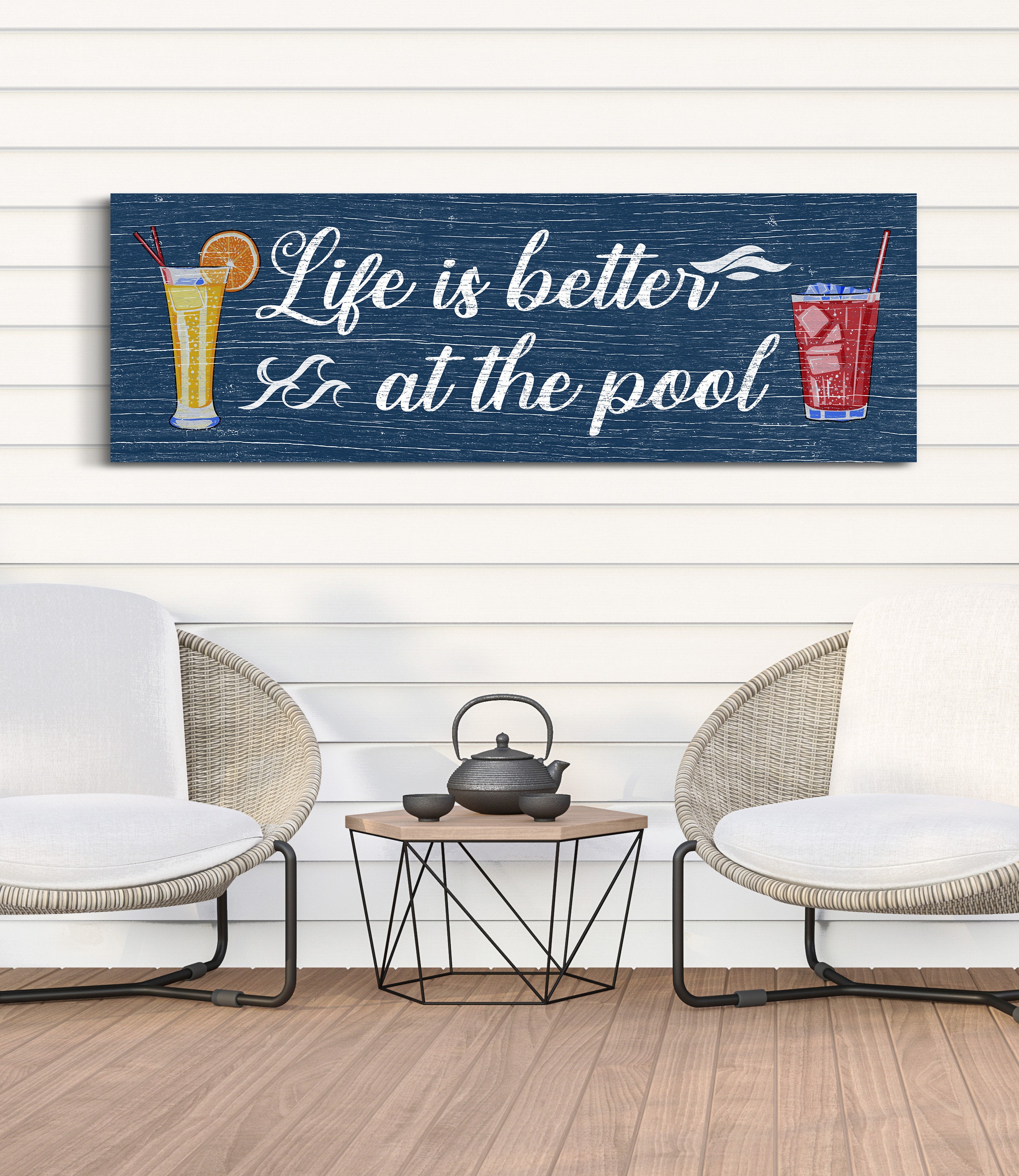 Life Is Better At The Pool Sign Wooden Hanging Art Sign Pool