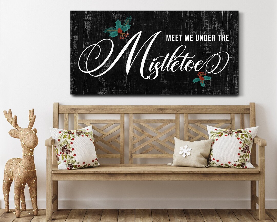 Mistletoe Sign for Home Wall Family Gift Holiday Gift Christmas Decor ...