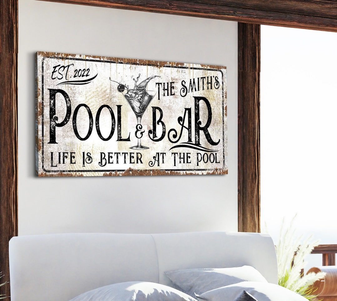 Custom Pool & Bar Sign Poolside Sign Life is Better at the - Etsy