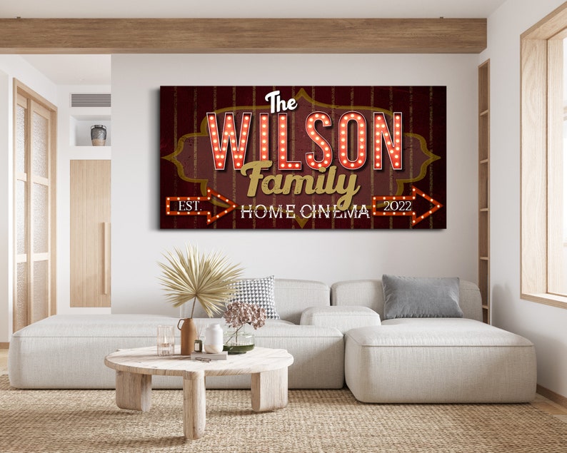 Custom Home Cinema Sign Movie Room Wall Decor for Home Etsy