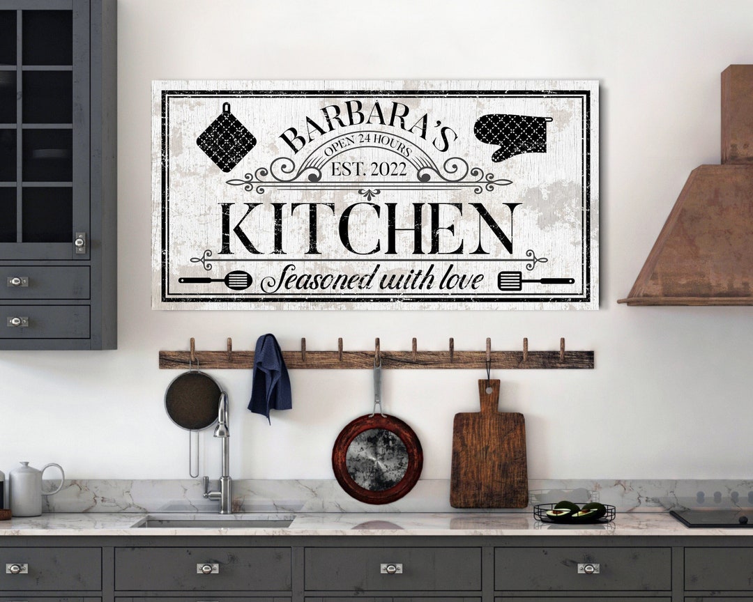 Personalized Kitchen Sign, Family Kitchen Sign, Dining Room Wall Art ...