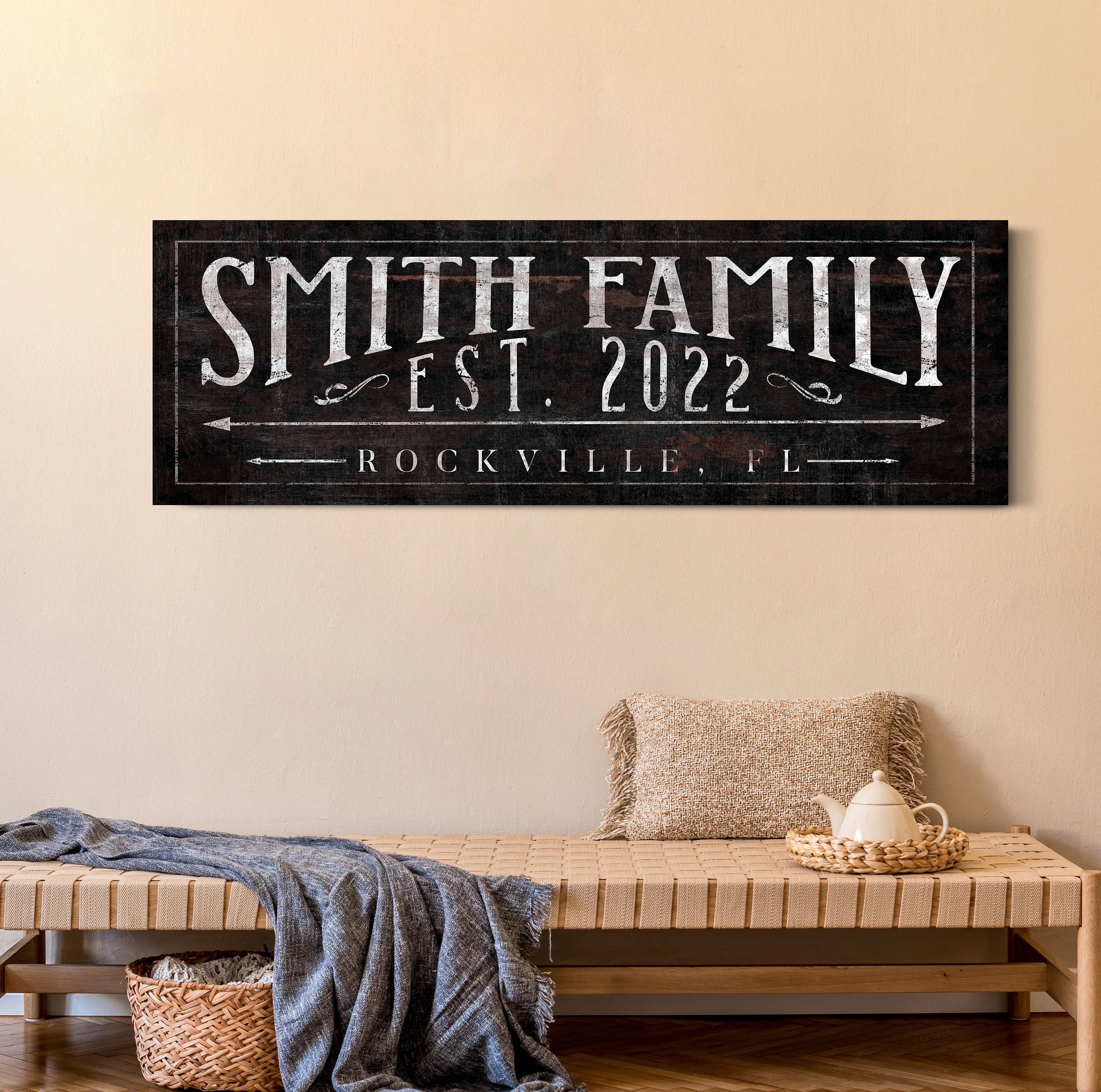 Personalized Family Name Sign, Custom Last Name Sign, Entryway Wall Art ...