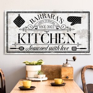 Personalized Kitchen Sign, Family Kitchen Sign, Dining Room Wall Art ...