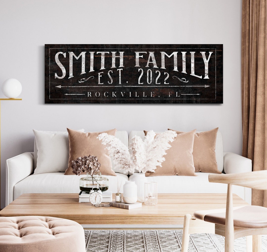 Personalized Family Name Sign, Custom Last Name Sign, Entryway Wall Art ...