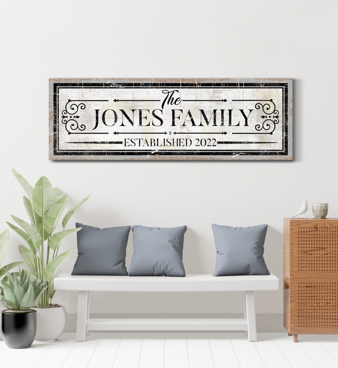 Customized Family Name Sign, Custom Last Name Sign, Est. Date Home ...