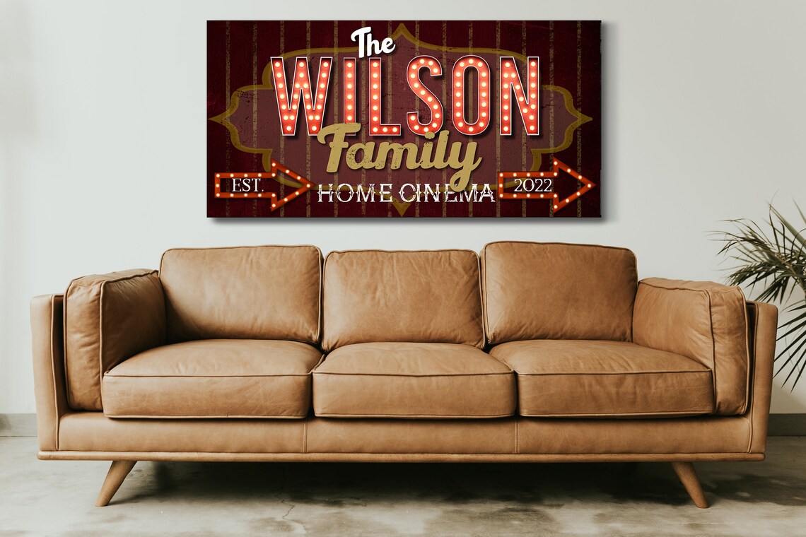 Custom Home Cinema Sign Movie Room Wall Decor for Home Etsy