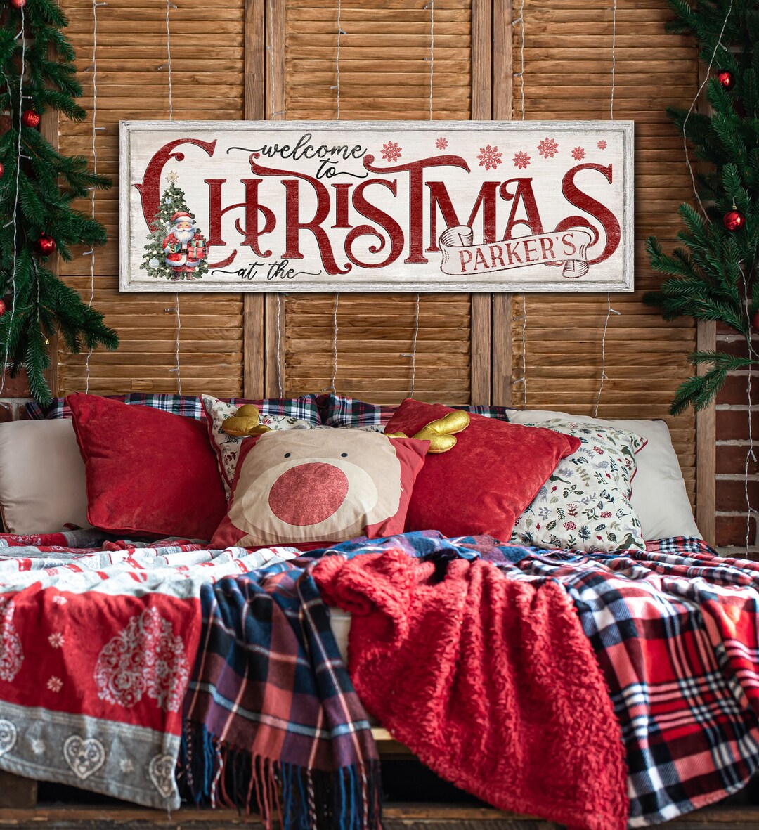 Personalized Welcome to Christmas Sign, Custom Family Name Decor ...