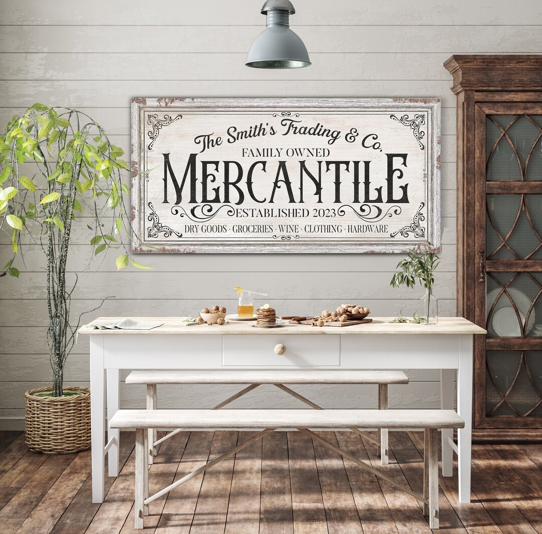 Merchant Signs Personalized Mercantile Sign, Custom Family Company Sign, General Store ...