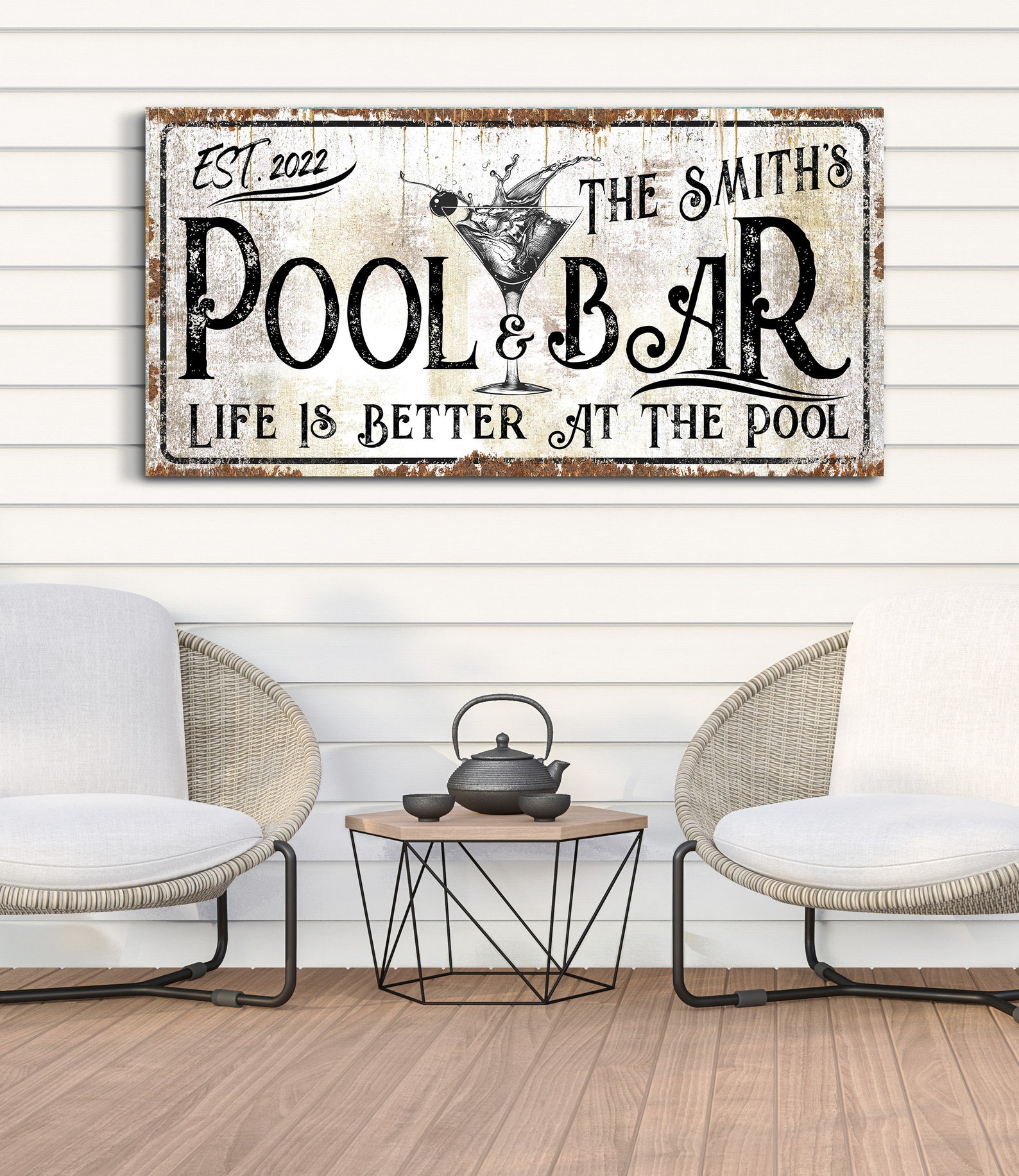 Custom Pool & Bar Sign, Poolside Sign, Life is Better at the Pool