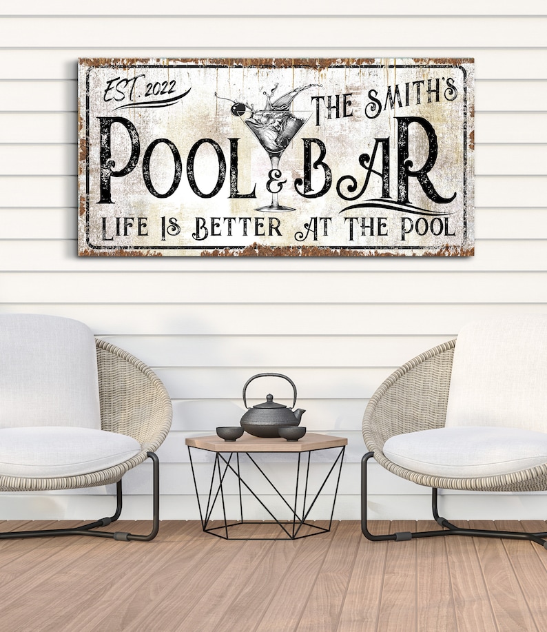 Custom Pool & Bar Sign Poolside Sign Life is Better at the - Etsy