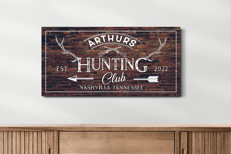 Personalized Hunting Club Sign Custom Antler Sign Hunter Gift - Etsy