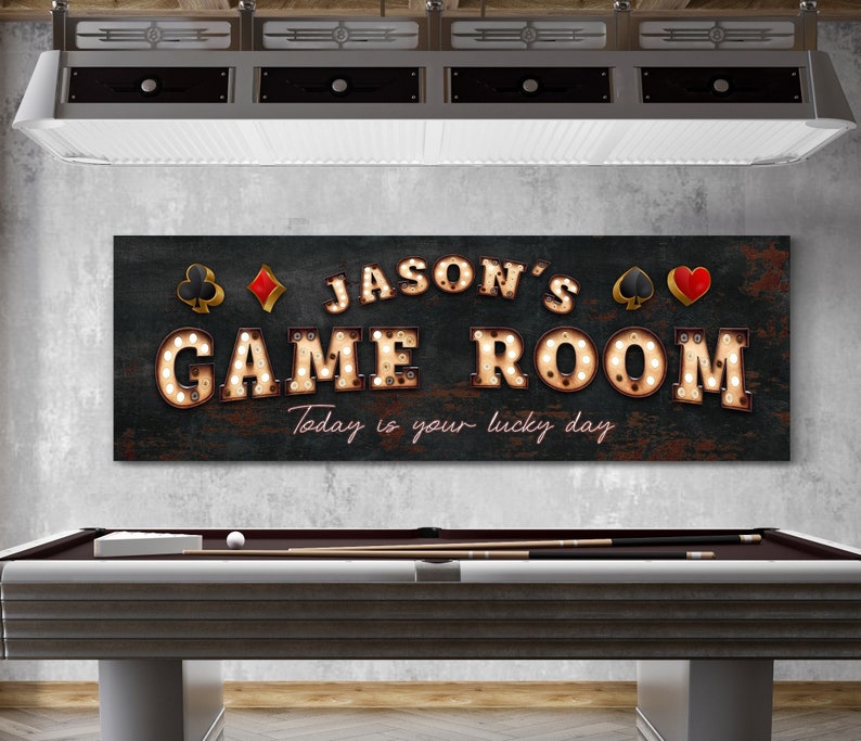 Personalized Game Room Sign Custom Game Room Wall Decor Etsy