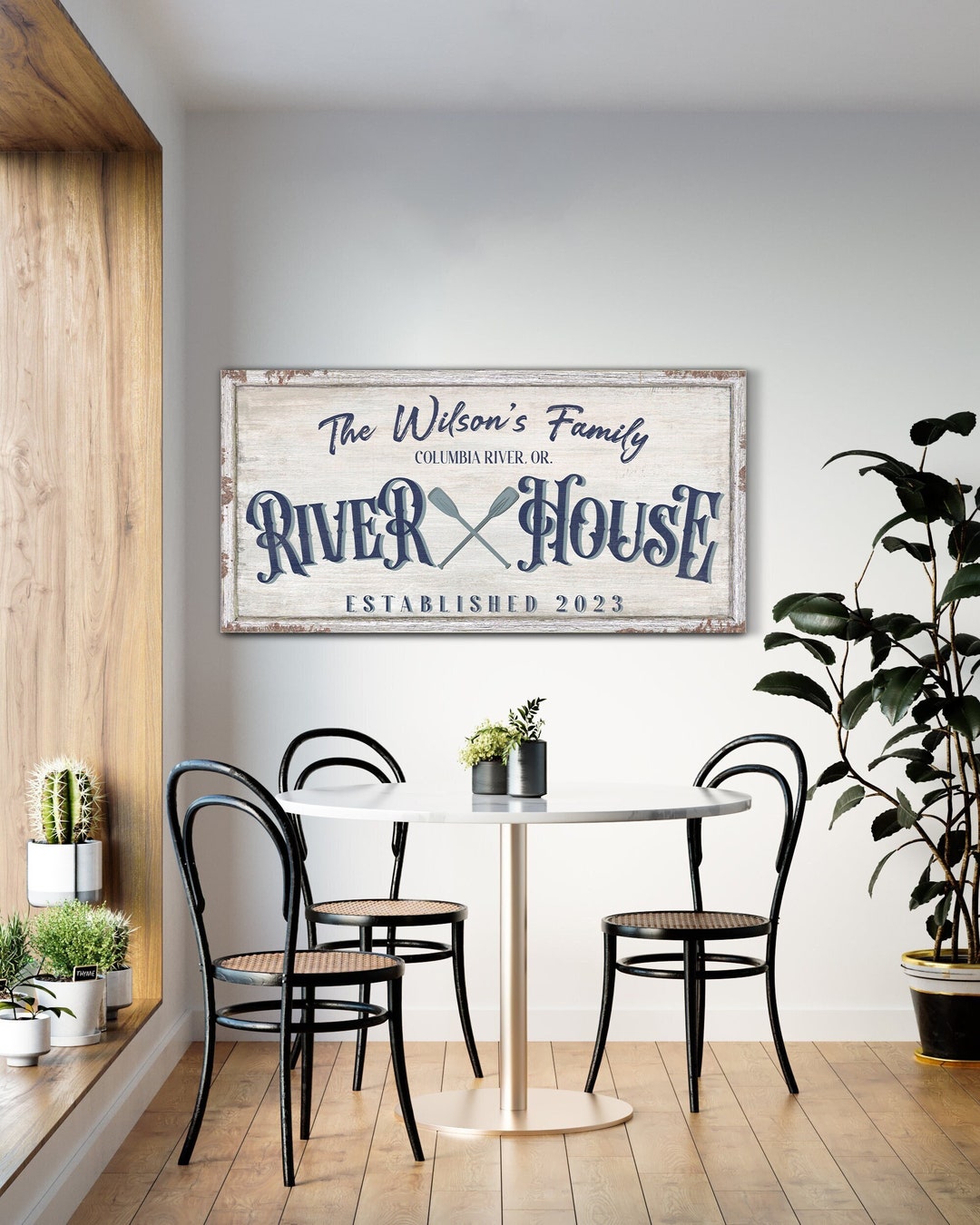 Custom River House Sign, Personalized Family Name Decor, Lake Wall Art ...