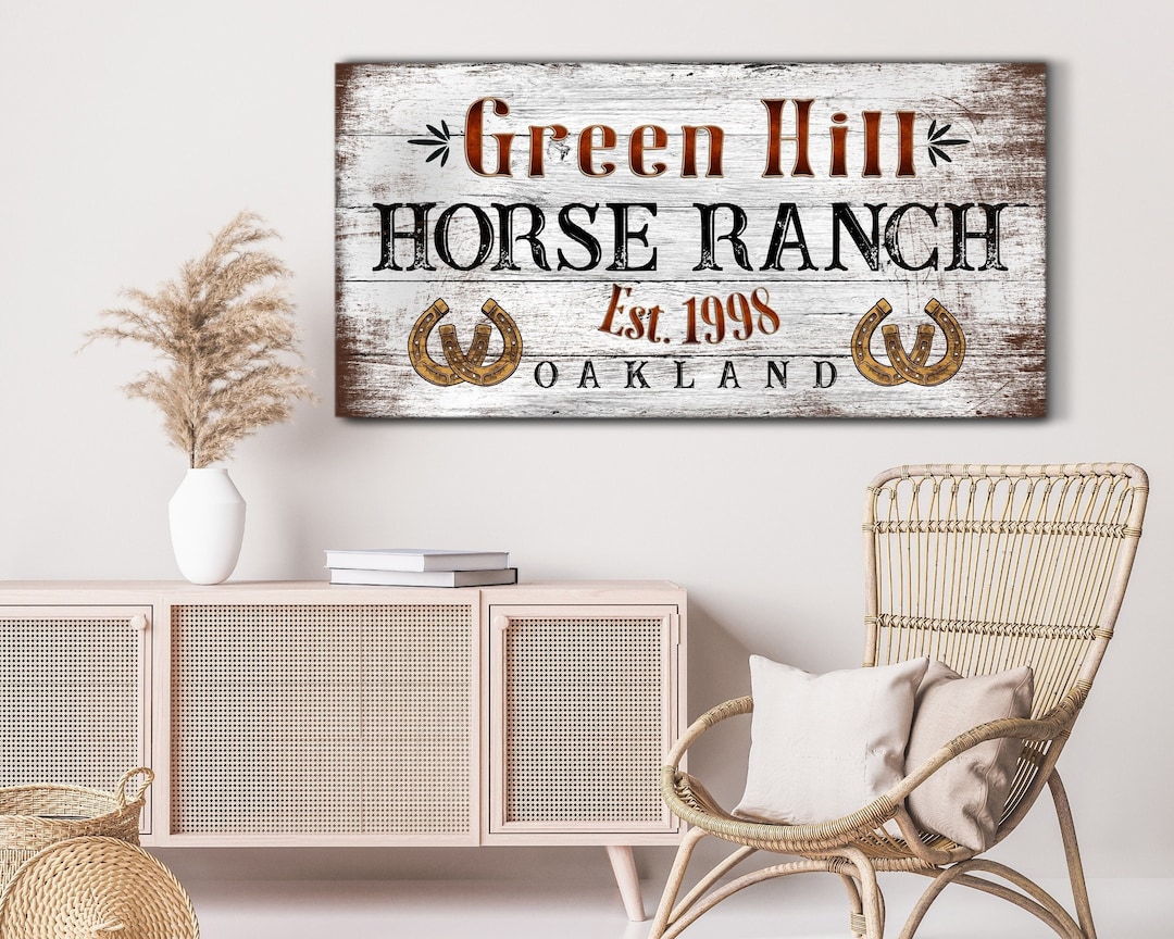 Custom Horse Ranch Sign, Vintage Farmhouse Ranch Sign, Modern Farmhouse ...
