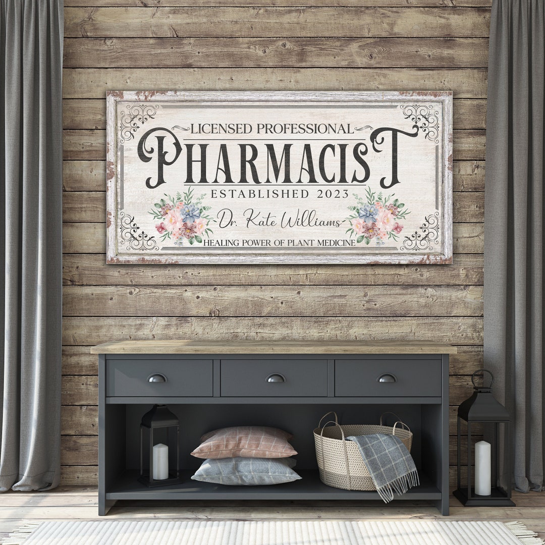 Custom Pharmacist Sign, Personalized Pharmacy Sign, Medicine Wall Art ...