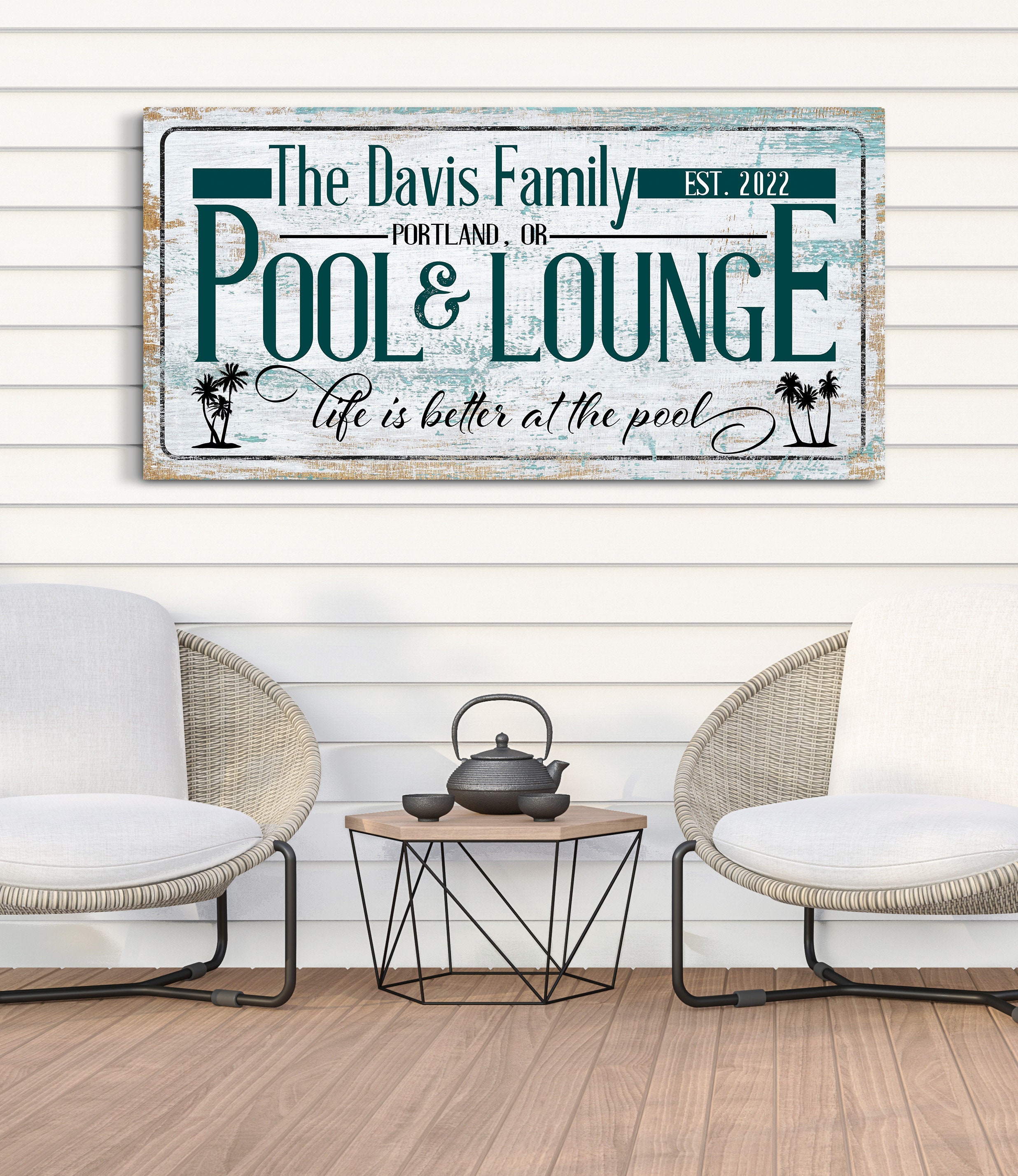 Personalized Pool & Lounge Sign Pool Sign Backyard Pool Etsy