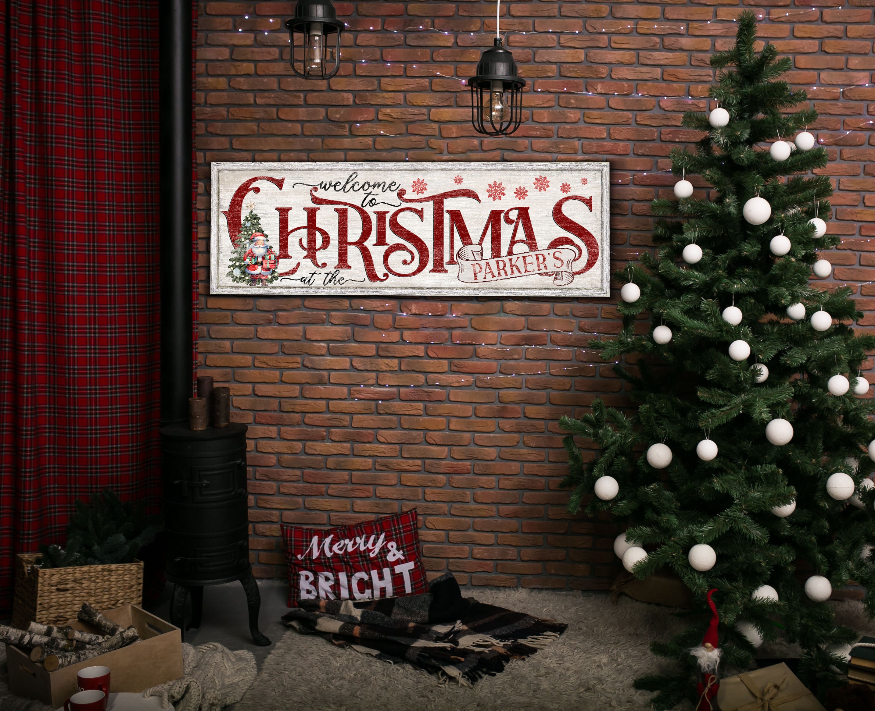 Personalized Welcome to Christmas Sign, Custom Family Name Decor ...