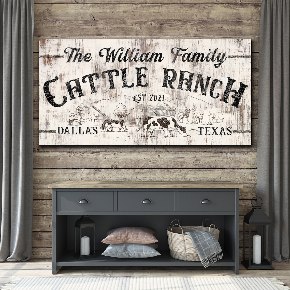 Custom Cattle Ranch Sign Rustic Ranch Sing Cattle Ranch - Etsy