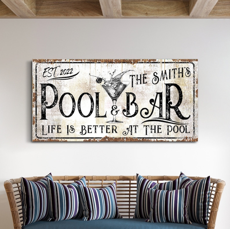 Custom Pool & Bar Sign Poolside Sign Life is Better at the - Etsy