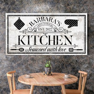 Personalized Kitchen Sign, Family Kitchen Sign, Dining Room Wall Art ...