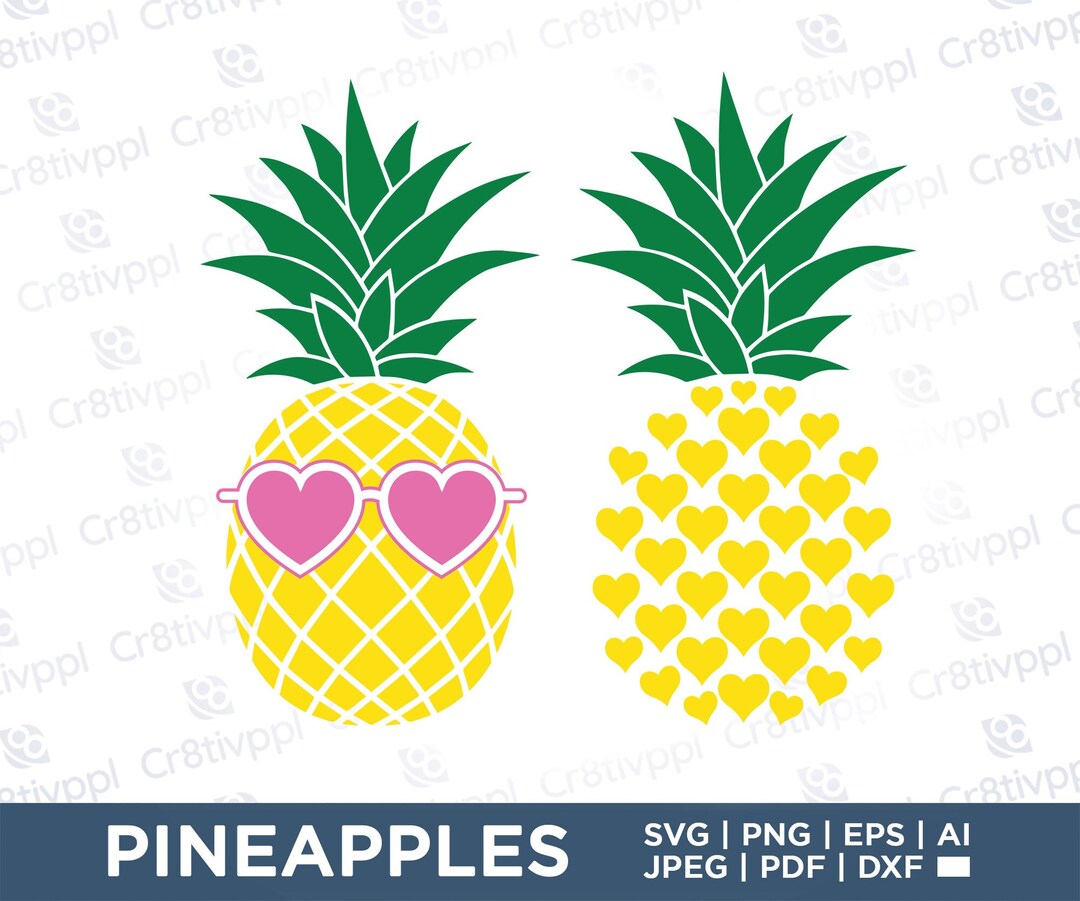 Pineapple SVG Pineapple Heart Pineapple Clipart Pineapple Etsy