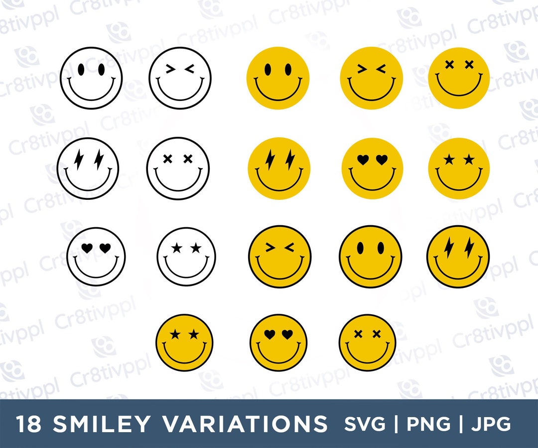 Smiley Face Svg Bundle Smiley Face Svg Smiley Etsy