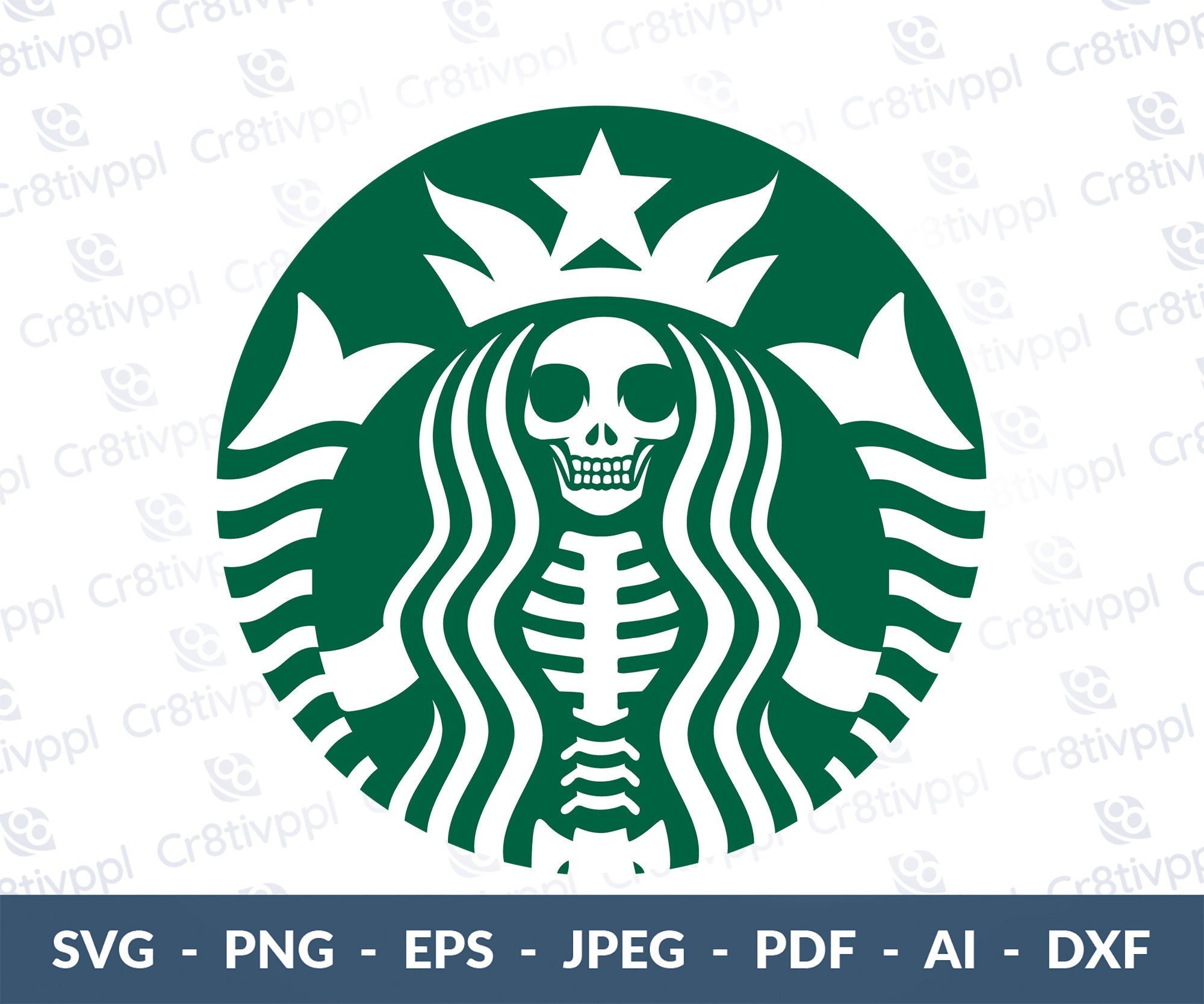 Starbucks Skeleton Svg, Starbucks Logo Svg, Skeleton Svg, Halloween Svg