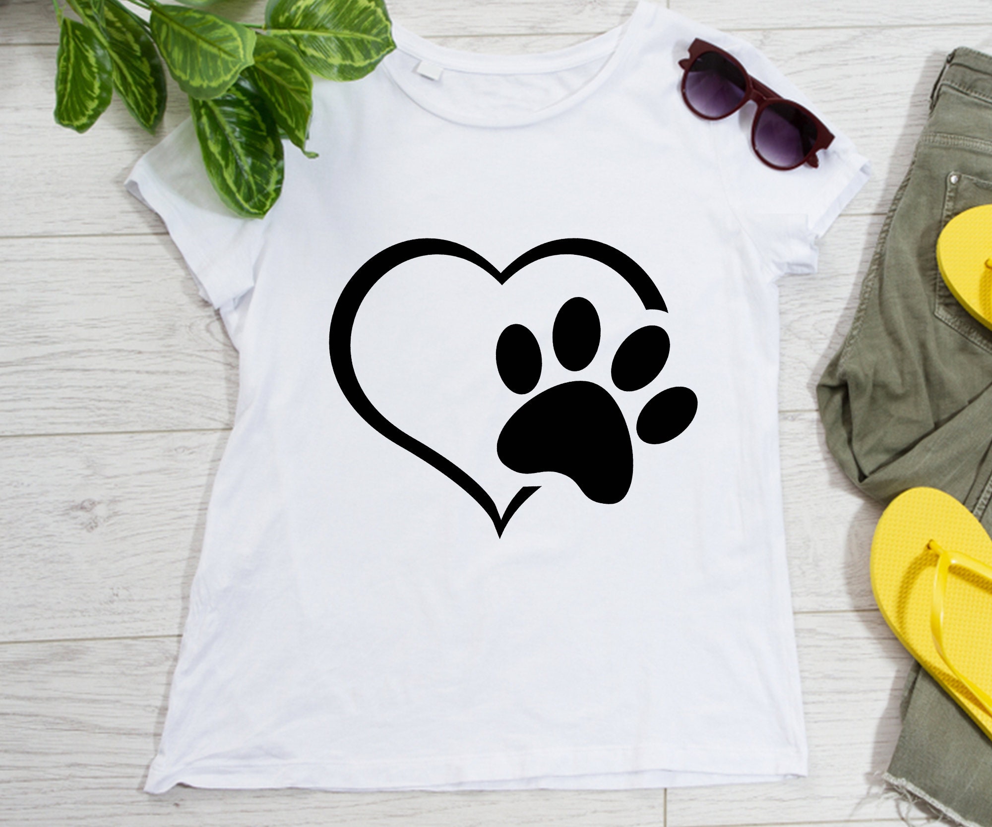 Paw Print Heart Paw SVG Heart Svg Instant Download Svg - Etsy