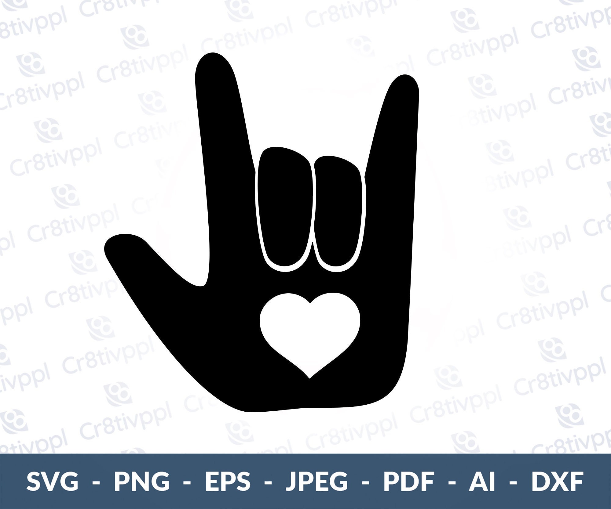 I Love You Svg Love SVG Heart Svg ASL I Love You Heart Etsy