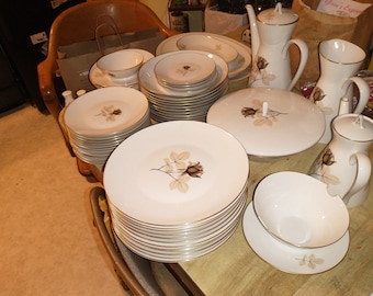 62 Piece Antique Rare Fine Black Floral Rosenthal Germany China