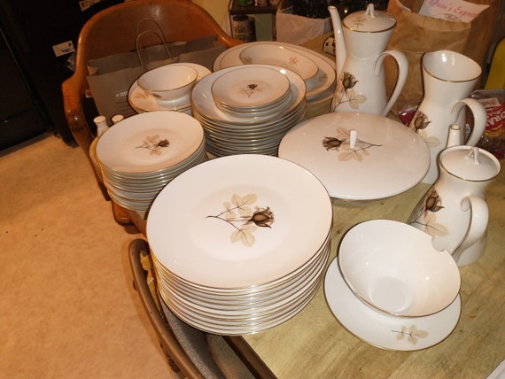 62 Piece Antique Rare Fine Black Floral Rosenthal Germany China and Serving Set. Free Shipping in the US Etsy Canada
