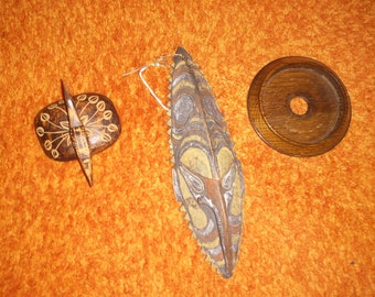 Antique African Ghanian Hand Carved Wood Mask, Bird Figure, and Bowl. Free shipping in the US