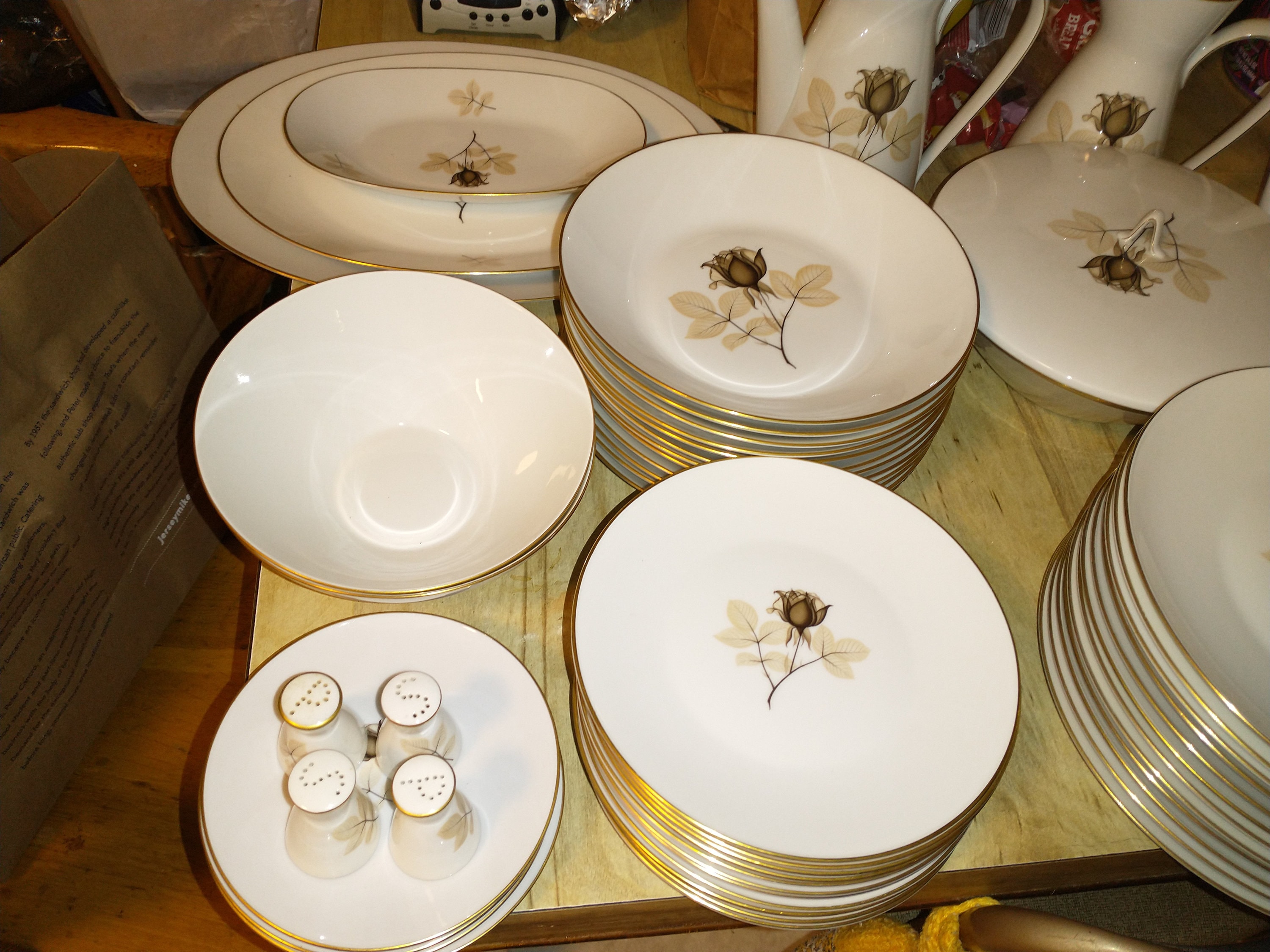 62 Piece Antique Rare Fine Black Floral Rosenthal Germany China