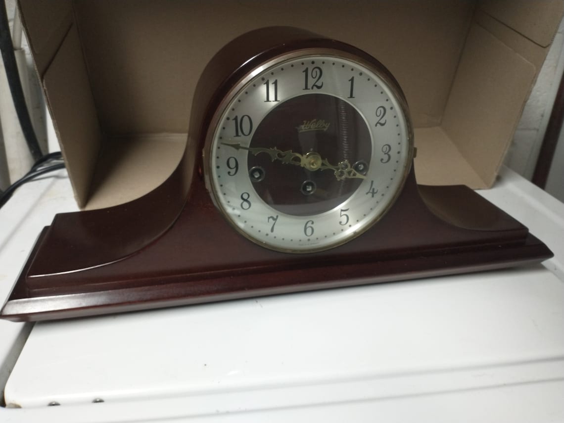 Antique Welby German Wood Chiming Mantle Clock. Free Shipping Etsy