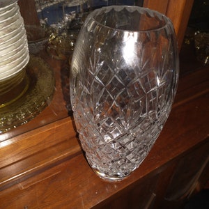 Antique 10&quot; Decorative Crystal Vase. Very Heavy. Free Shipping in the US