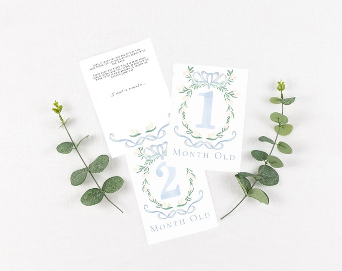 Christian Milestone Cards for Baby Boy | New Mom Gift | Monthly Cards ...