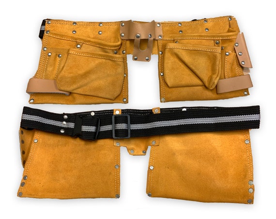 Trutuch Leather Tool Belt, 19 Pockets, Chocolate Color, Handyman Tool  Belt, Framers Tool Belt, Carpenter, Construction