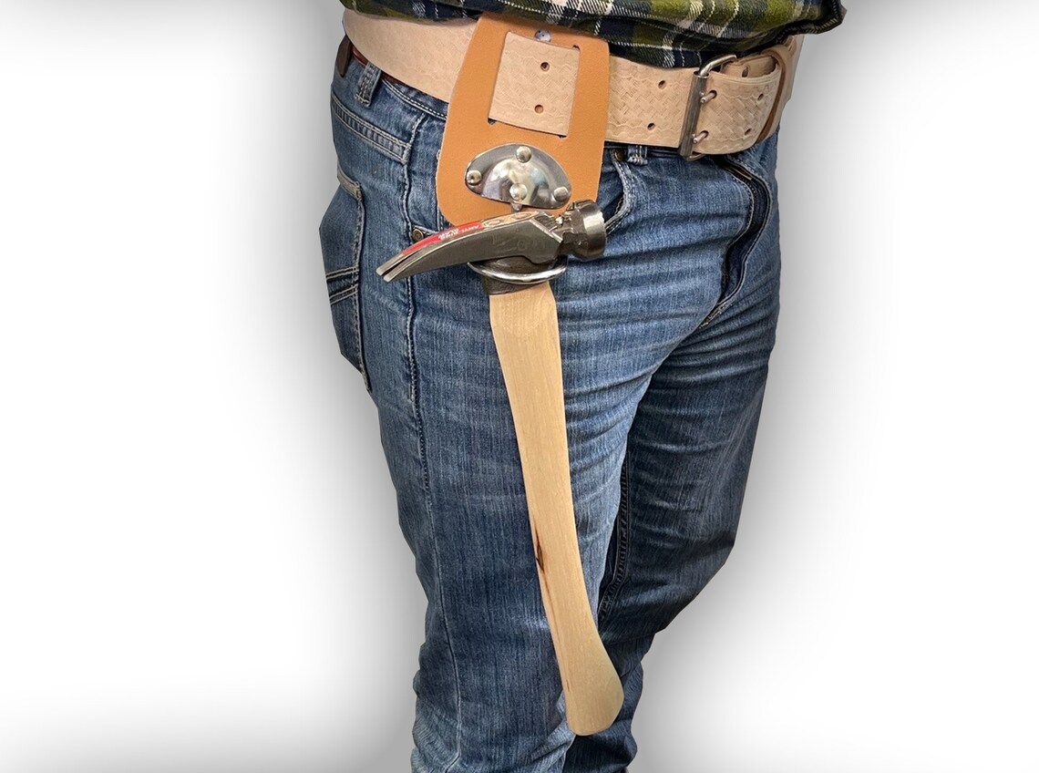 Leather Tool Belt Hammer Holder Tape Measure Pouch Gift for Handyman
