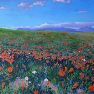 Print - The Tehachapi&#39;s and Spring Poppies 8 x 10