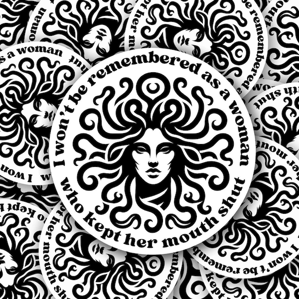 Medusa Feminist Vinyl Sticker: Political Protest, Women's Rights