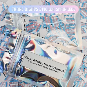 Trans Rights Sticker Sprinkles | Anti-Trump Mini Protest Stickers | Pro-LGBTQ+ Pride | Protect Trans Kids Stickers
