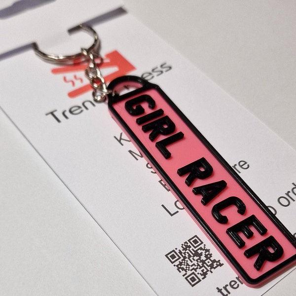 Girl Racer 4D registration style keyring