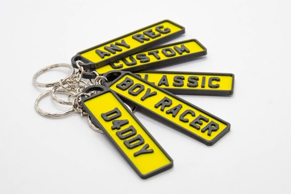 Customisable Car Number Registration Reg Plate Keyring Keychain Personalised