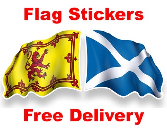 Schottland Flagge Aufkleber - Lion Rampant | 7,5 Cm Vinyl, 2 Stück | Wetterfest Für Auto & Fenster